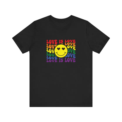 Love Is Love Rainbow Smiley T-Shirt