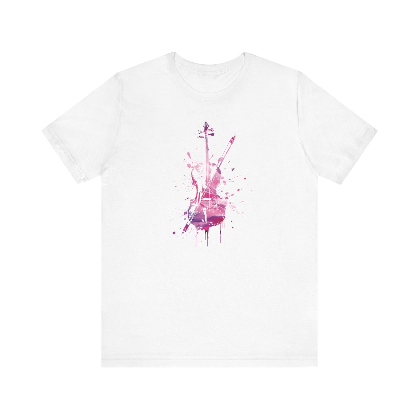 T-Shirt — Pink Watercolor Violin/Cello Graphic Tee