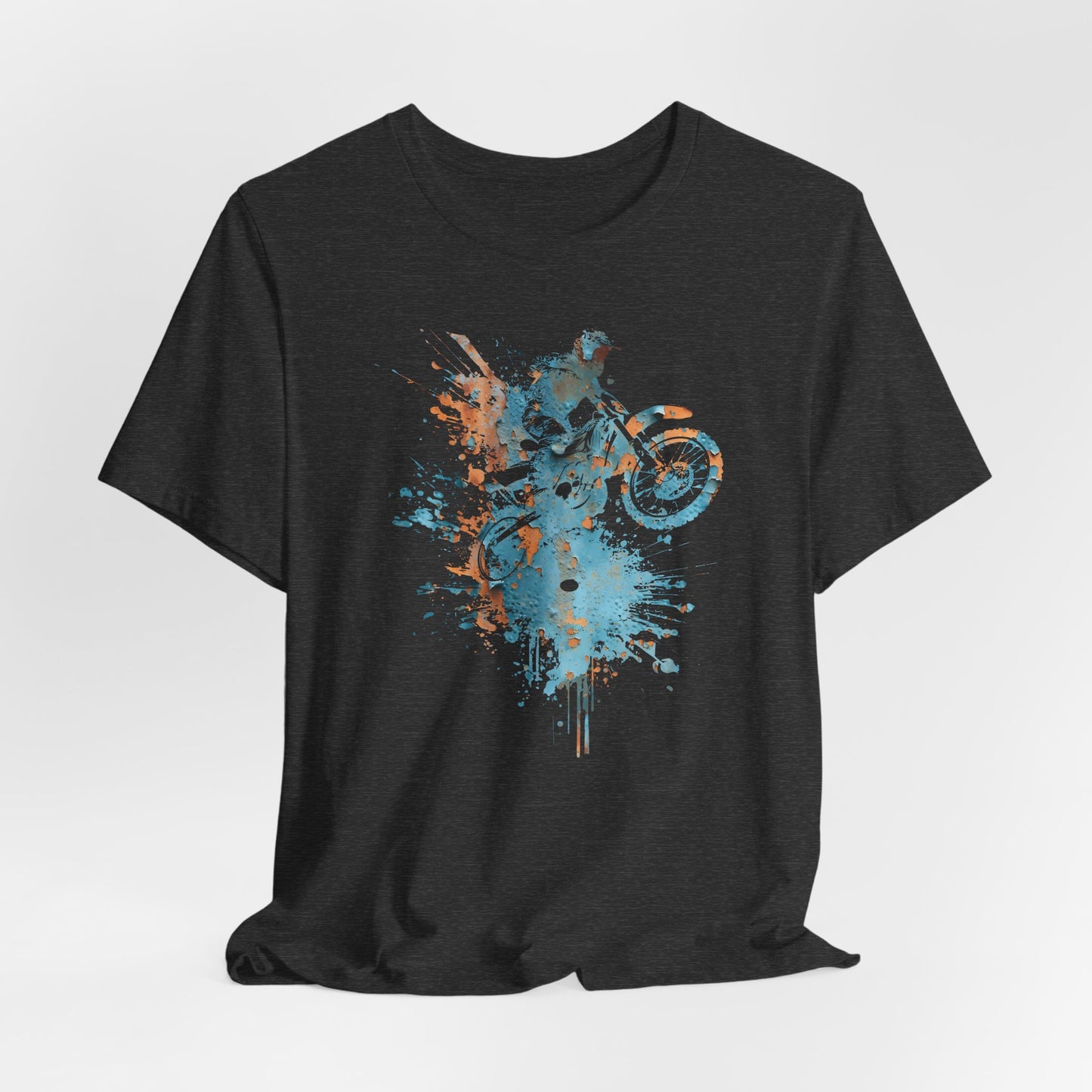 Motocross Splash Graphic Tee — Dirt Bike Rider Art T-Shirt