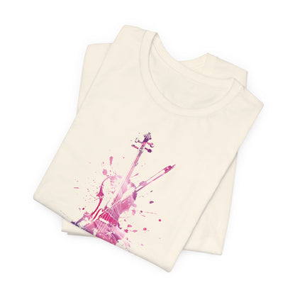 T-Shirt — Pink Watercolor Violin/Cello Graphic Tee