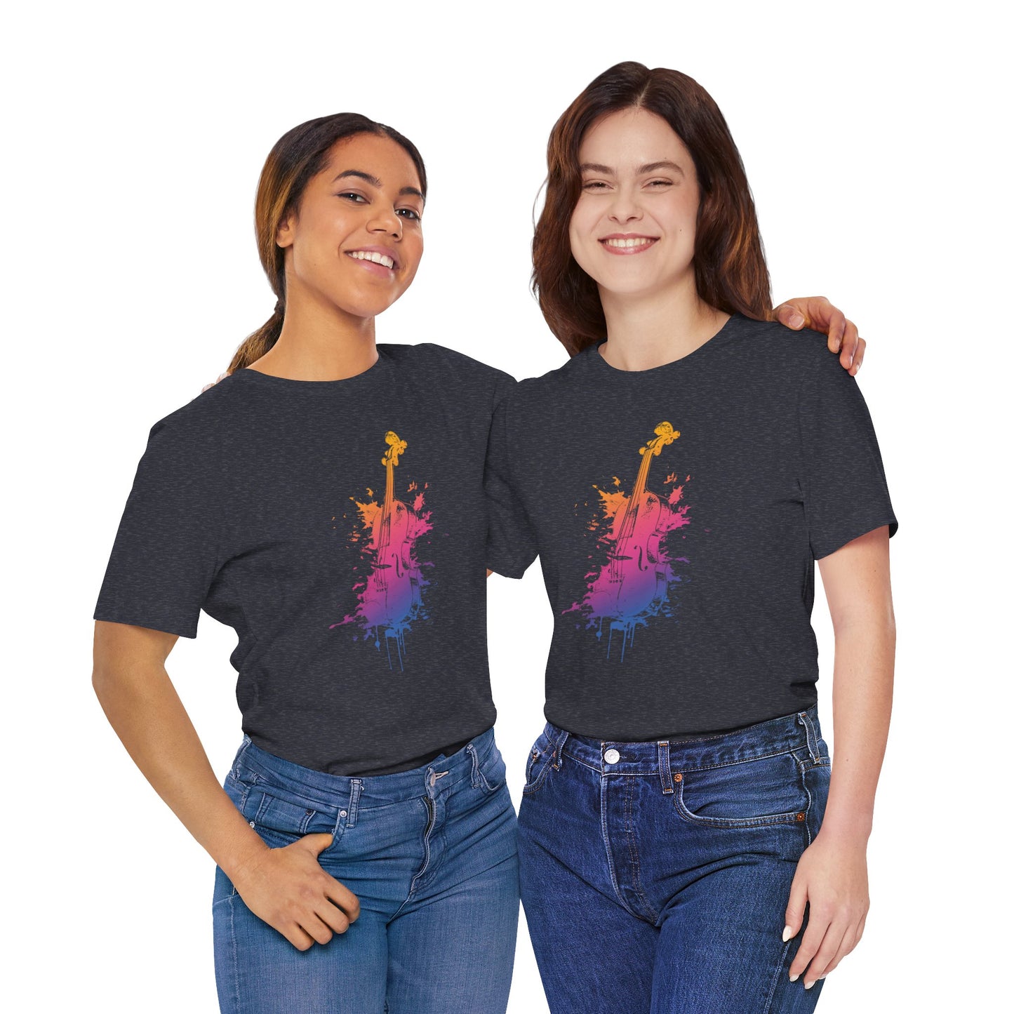 Colorful Violin Splash T-Shirt — Watercolor Musician Tee for Violinists & Music Lovers
