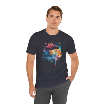 Retro Watercolor Cassette Tape T-Shirt — Vintage Music Tee