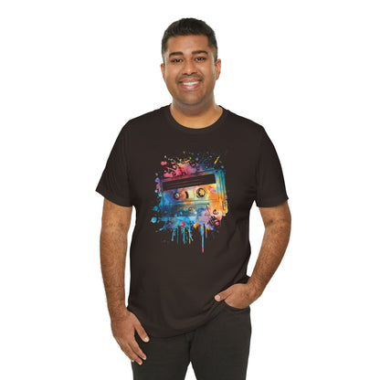 Retro Watercolor Cassette Tape T-Shirt — Vintage Music Tee