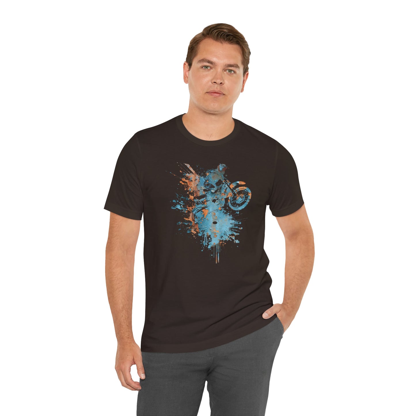 Motocross Splash Graphic Tee — Dirt Bike Rider Art T-Shirt