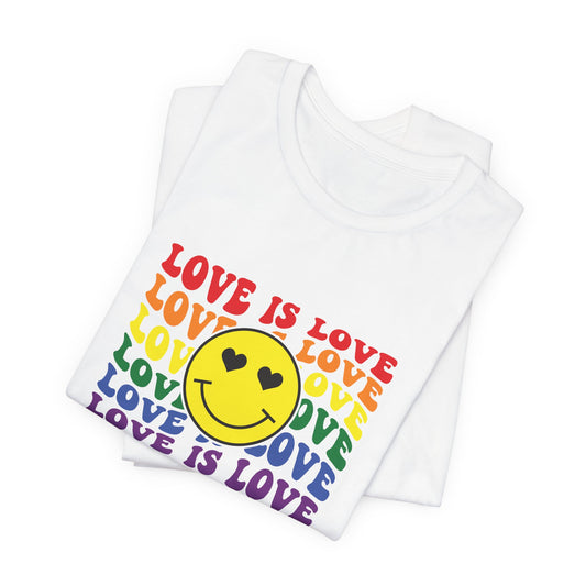 Love Is Love Rainbow Smiley T-Shirt