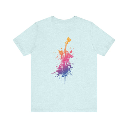 Colorful Violin Splash T-Shirt — Watercolor Musician Tee for Violinists & Music Lovers