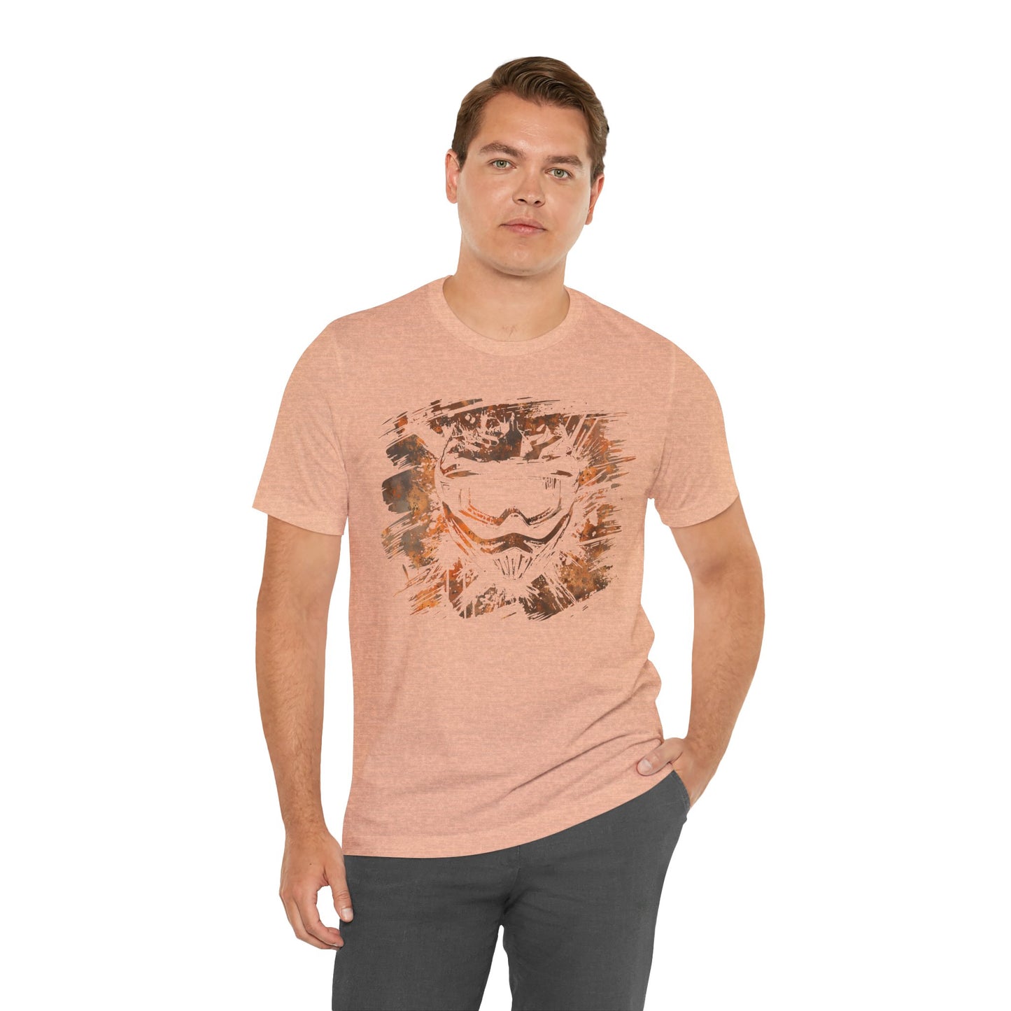 Motorcross Helmet T-Shirt — Distressed Brushstroke Animal Graphic Tee