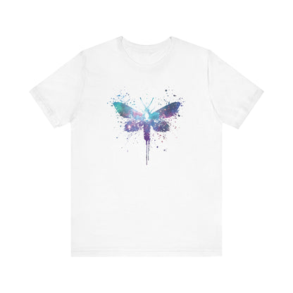 Galaxy Moth Graphic Tee - Watercolor Splatter Butterfly T-Shirt