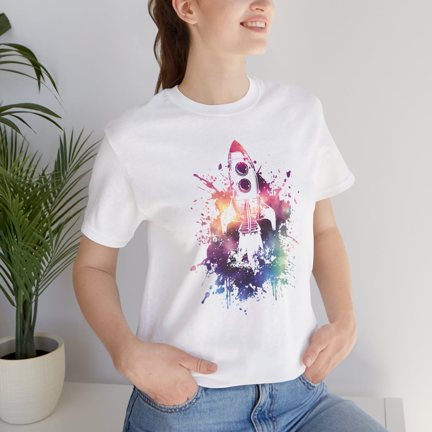 Rocket Ship T-Shirt — Colorful Space Launch Graphic Tee