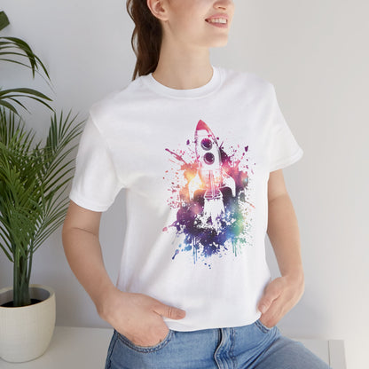 Rocket Ship T-Shirt — Colorful Space Launch Graphic Tee