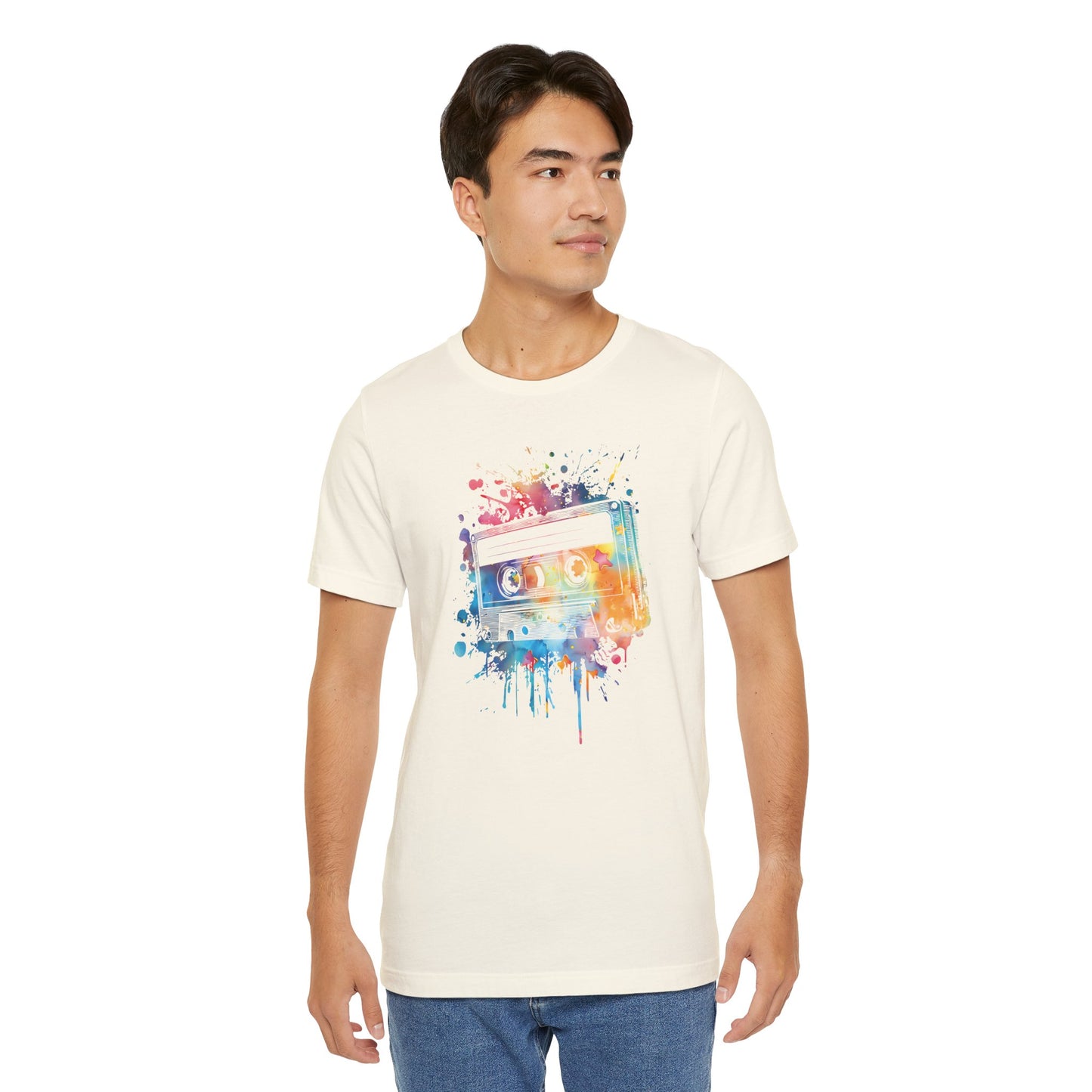 Retro Watercolor Cassette Tape T-Shirt — Vintage Music Tee