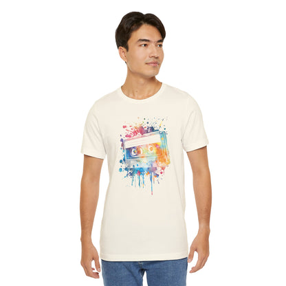 Retro Watercolor Cassette Tape T-Shirt — Vintage Music Tee