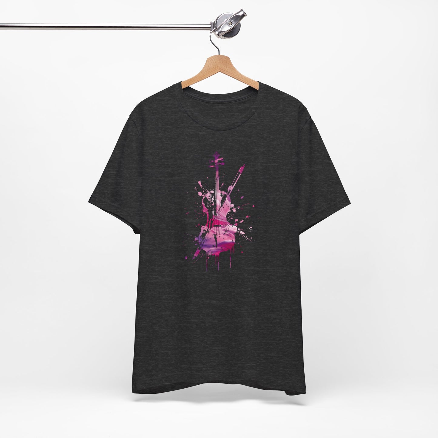 T-Shirt — Pink Watercolor Violin/Cello Graphic Tee
