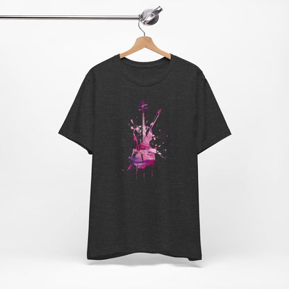 T-Shirt — Pink Watercolor Violin/Cello Graphic Tee