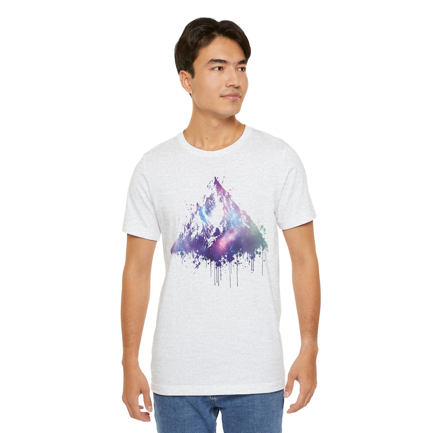 Space Mountain Watercolor Tee — Colorful Drip Peak Graphic T-Shirt