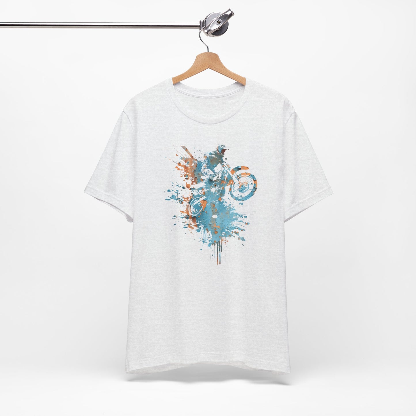 Motocross Splash Graphic Tee — Dirt Bike Rider Art T-Shirt