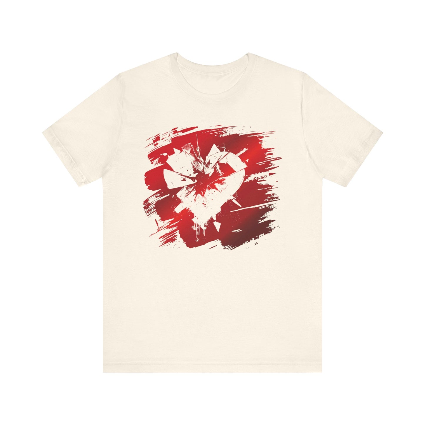 Broken Heart Brushstroke Tee — Distressed Red Heart Graphic Shirt
