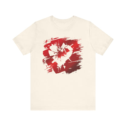 Broken Heart Brushstroke Tee — Distressed Red Heart Graphic Shirt