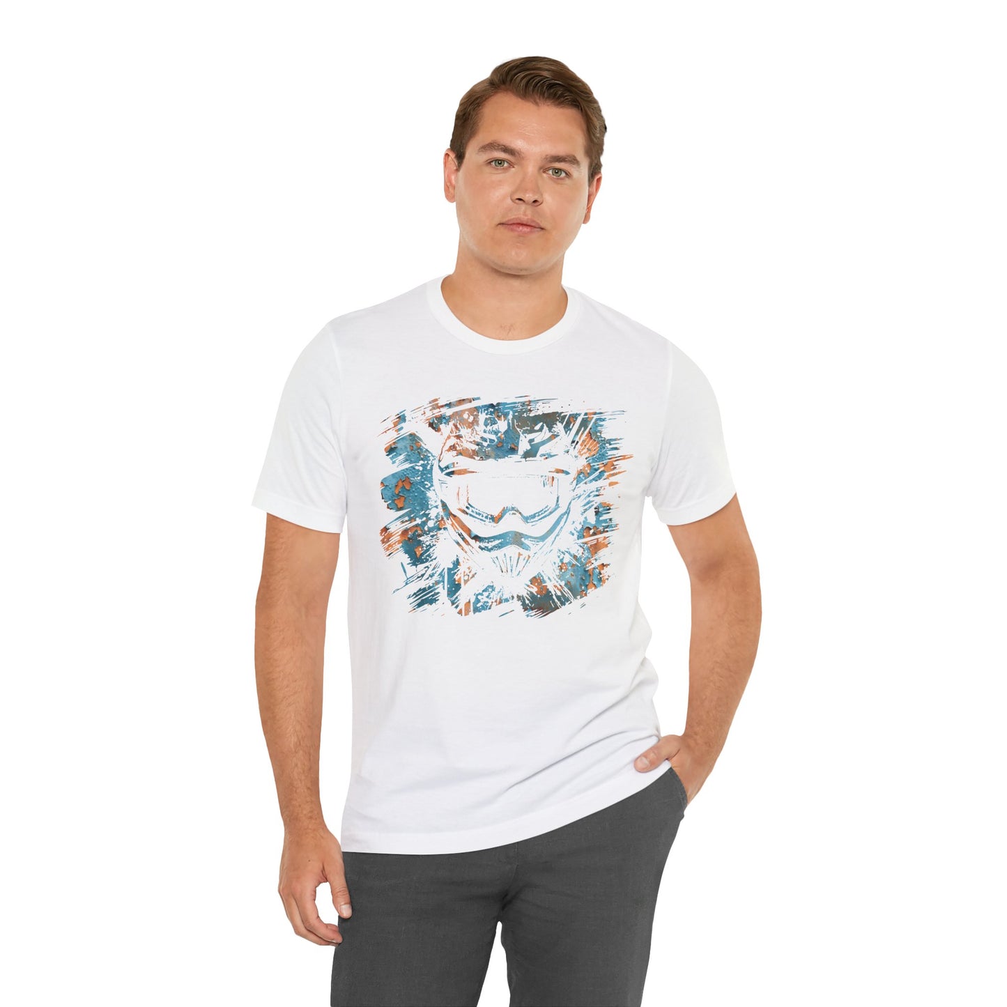 Motorcross Helmet T-Shirt — Distressed Brushstroke Animal Graphic Tee
