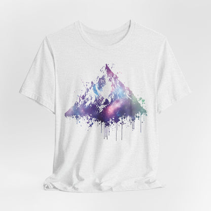 Space Mountain Watercolor Tee — Colorful Drip Peak Graphic T-Shirt