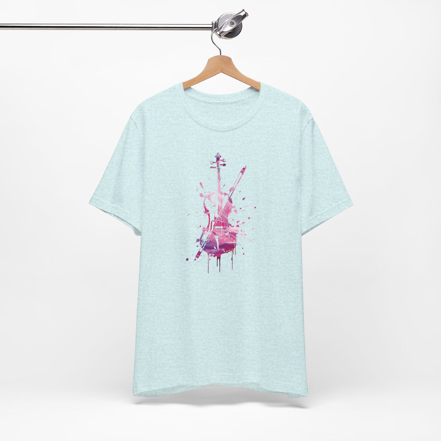 T-Shirt — Pink Watercolor Violin/Cello Graphic Tee