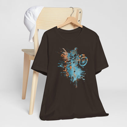 Motocross Splash Graphic Tee — Dirt Bike Rider Art T-Shirt