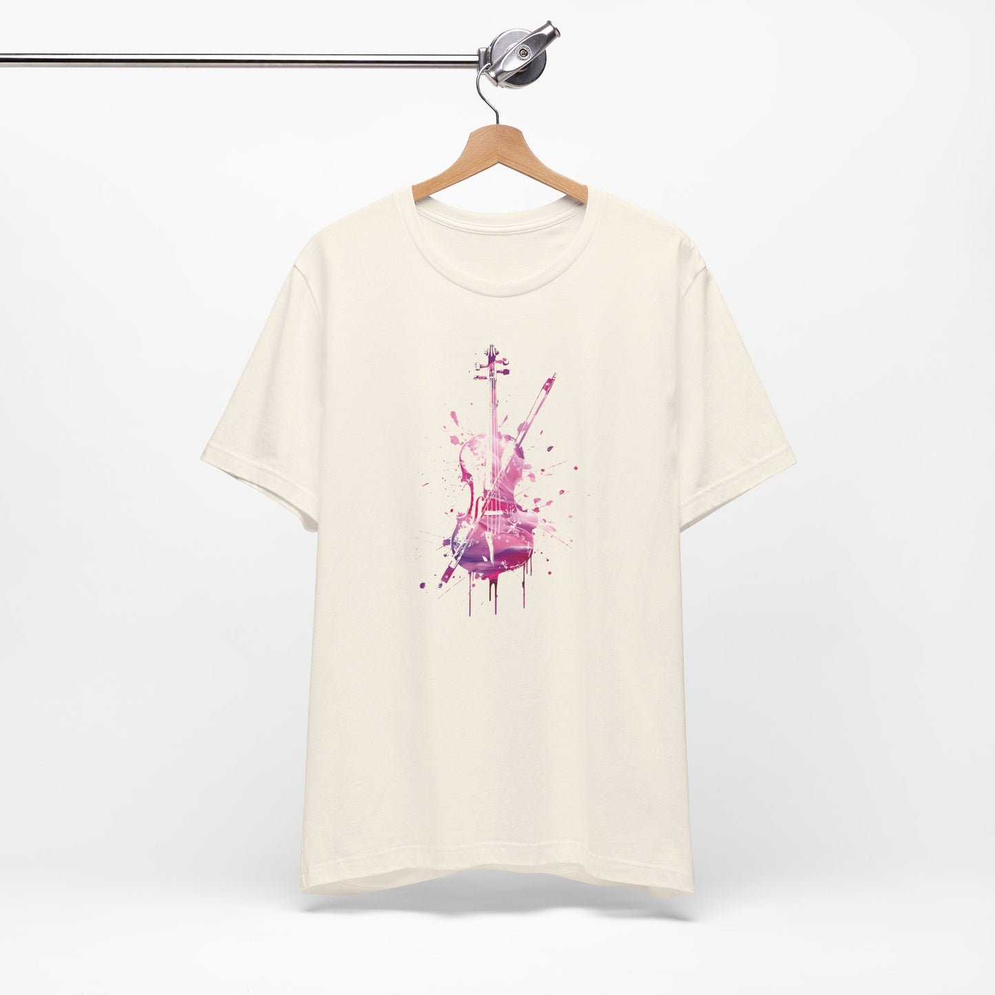 T-Shirt — Pink Watercolor Violin/Cello Graphic Tee