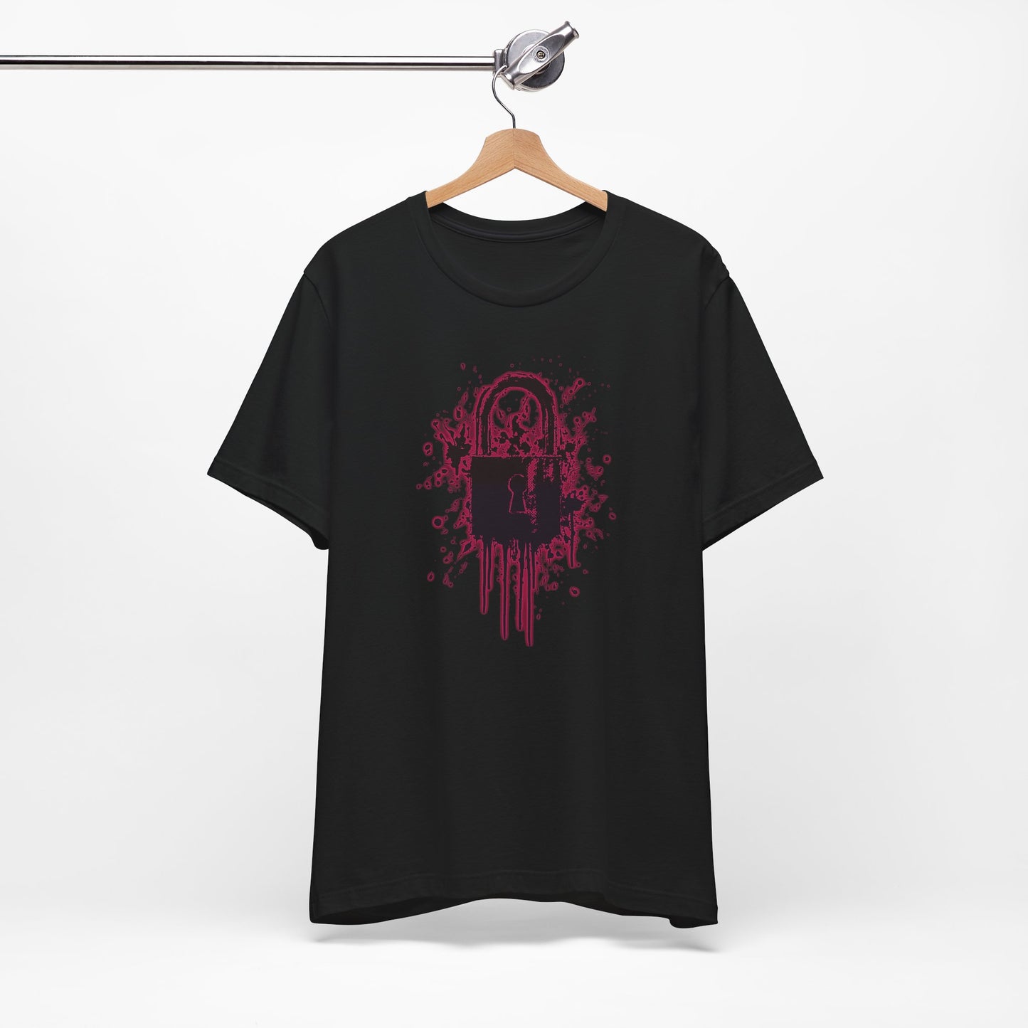 Locked Up Graphic Tee — Dark Splatter Lock Design