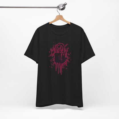 Locked Up Graphic Tee — Dark Splatter Lock Design