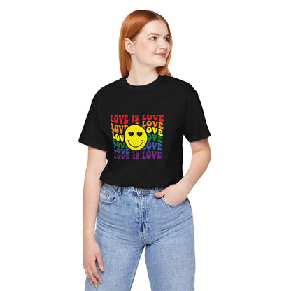 Love Is Love Rainbow Smiley T-Shirt