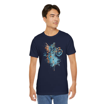 Motocross Splash Graphic Tee — Dirt Bike Rider Art T-Shirt