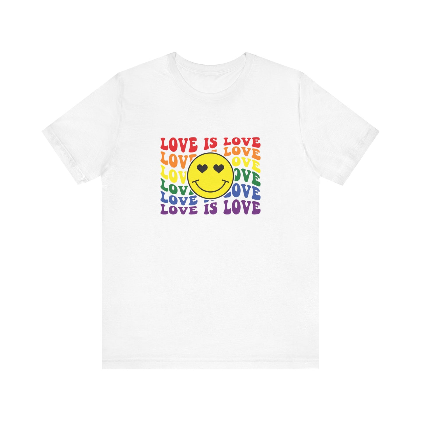 Love Is Love Rainbow Smiley T-Shirt