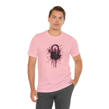 Locked Up Graphic Tee — Dark Splatter Lock Design
