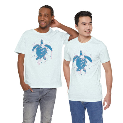 Blue Neon Sea Turtle T-Shirt — Ocean Beach Beachwear Tee