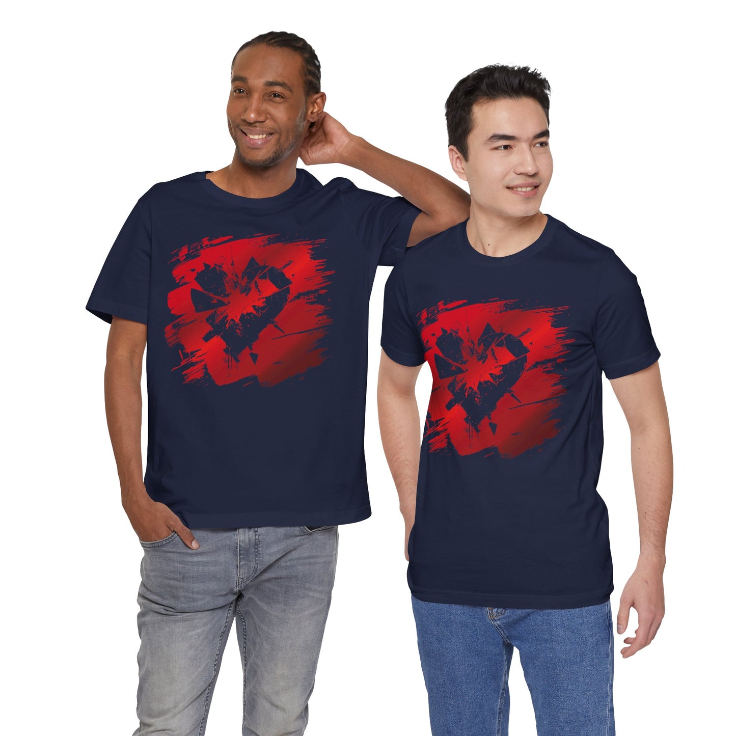 Broken Heart Brushstroke Tee — Distressed Red Heart Graphic Shirt