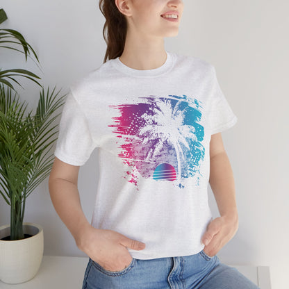 Retro Palm Sunset Tee — Vintage Beach Palm Tree T-Shirt